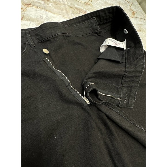 Boohoo front Asymmetrical waist  black denim skirt size‎ 10 - Picture 3 of 6
